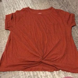 Burnt orange knot tee